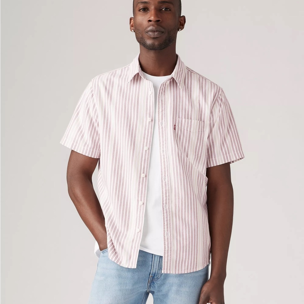 Levi's Men's Pink Striped Shirt
